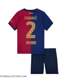 Günstige Barcelona Pau Cubarsi #2 Heimtrikotsatz Kinder 2024-25 Kurzarm (+ Kurze Hosen)